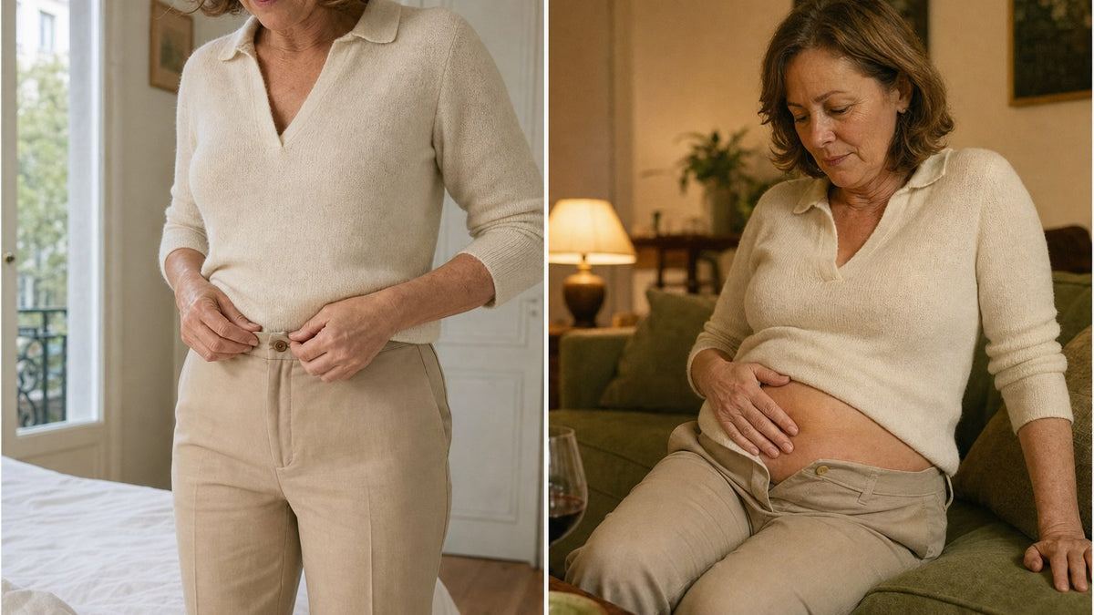 Le même pantalon le matin, puis déboutonné le soir après le dîner